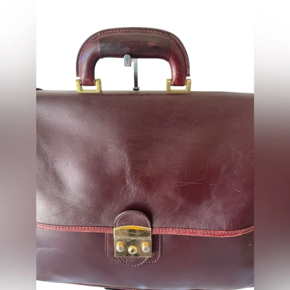 Mulholland Brothers Messenger Bag Satchel Briefcase Brown Leather